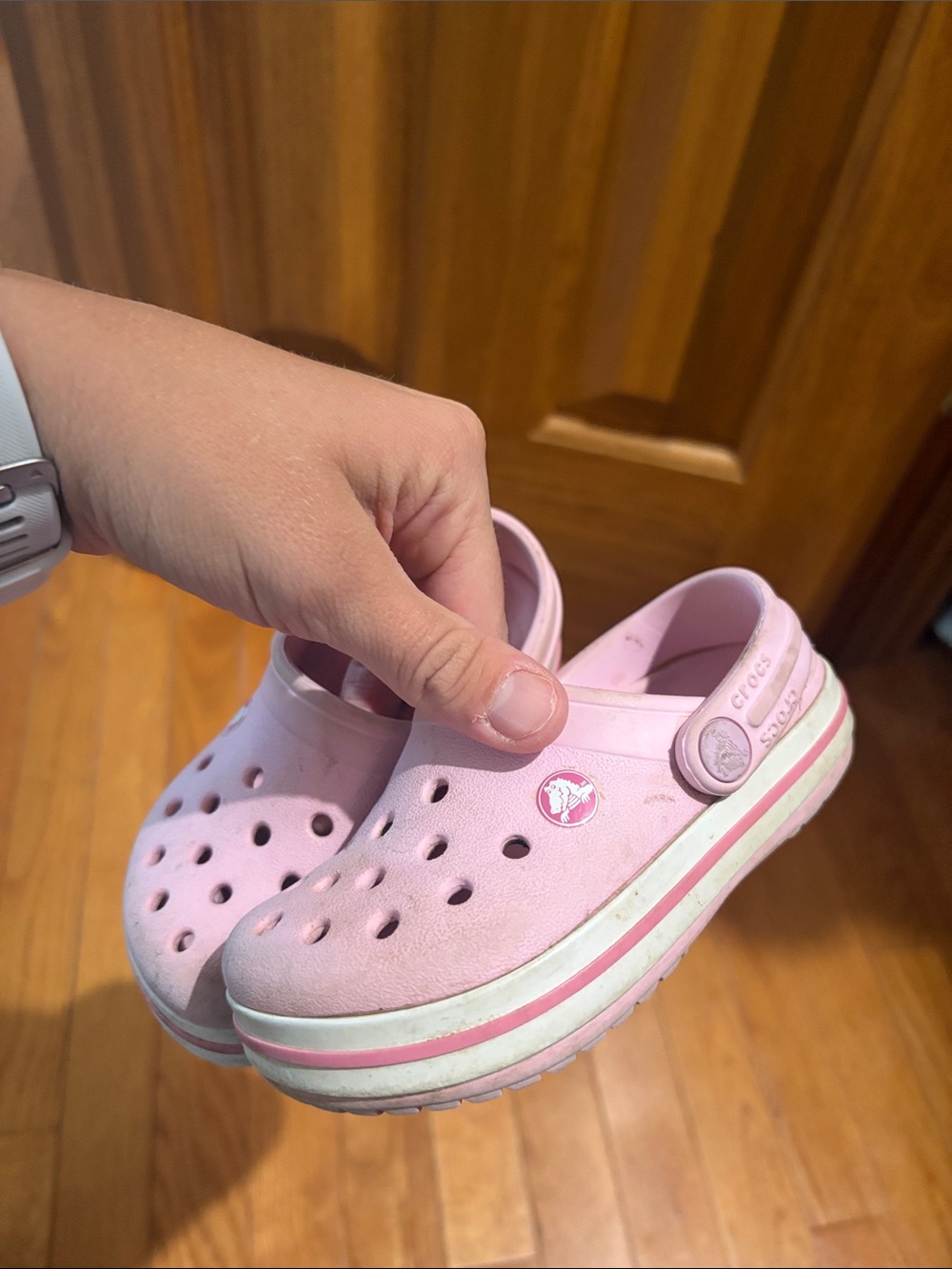 CROCS Kids Light Pink Classic Clog with Backstrap
